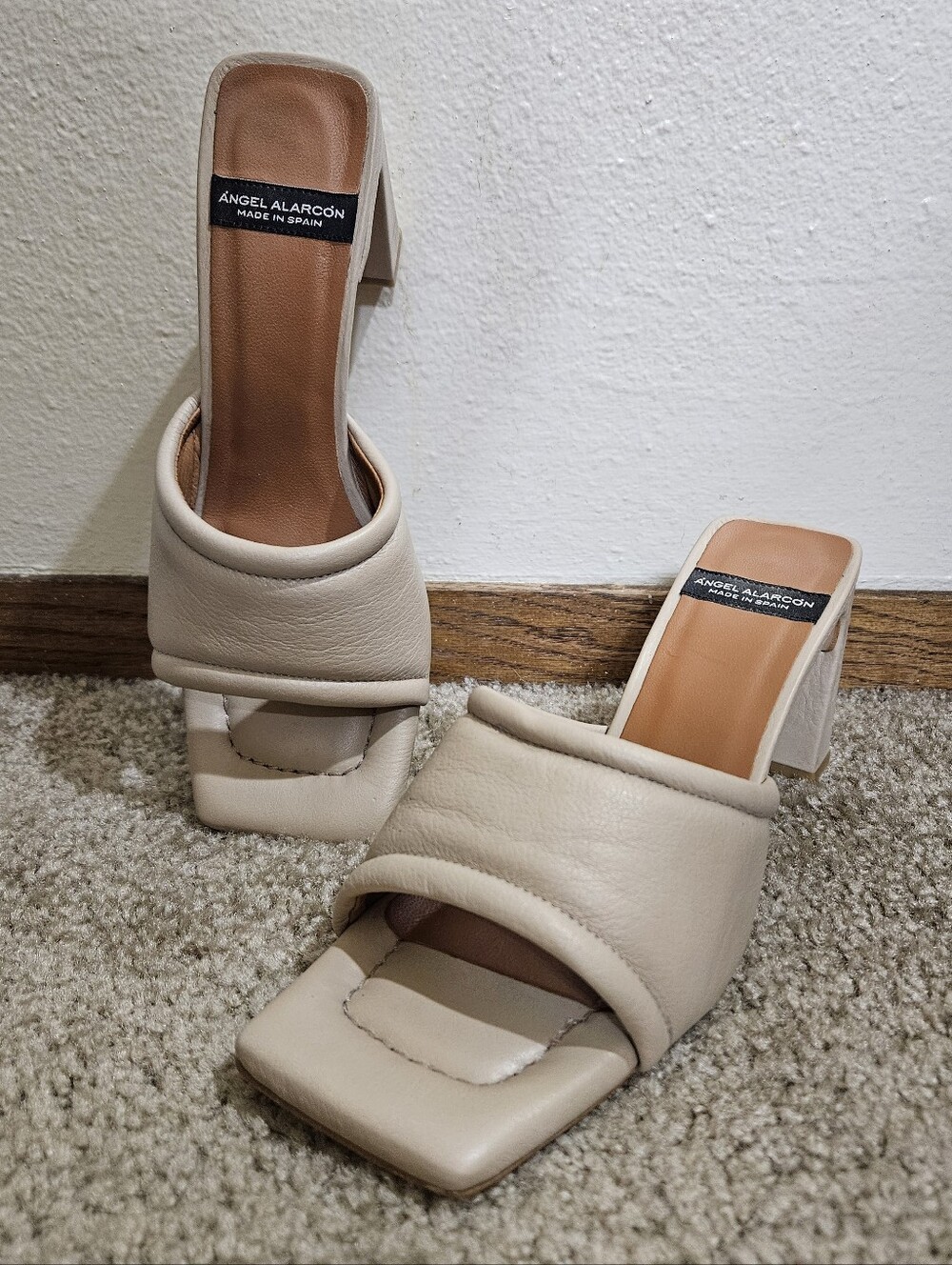 Ángel Alarcón Heeled Leather Mules